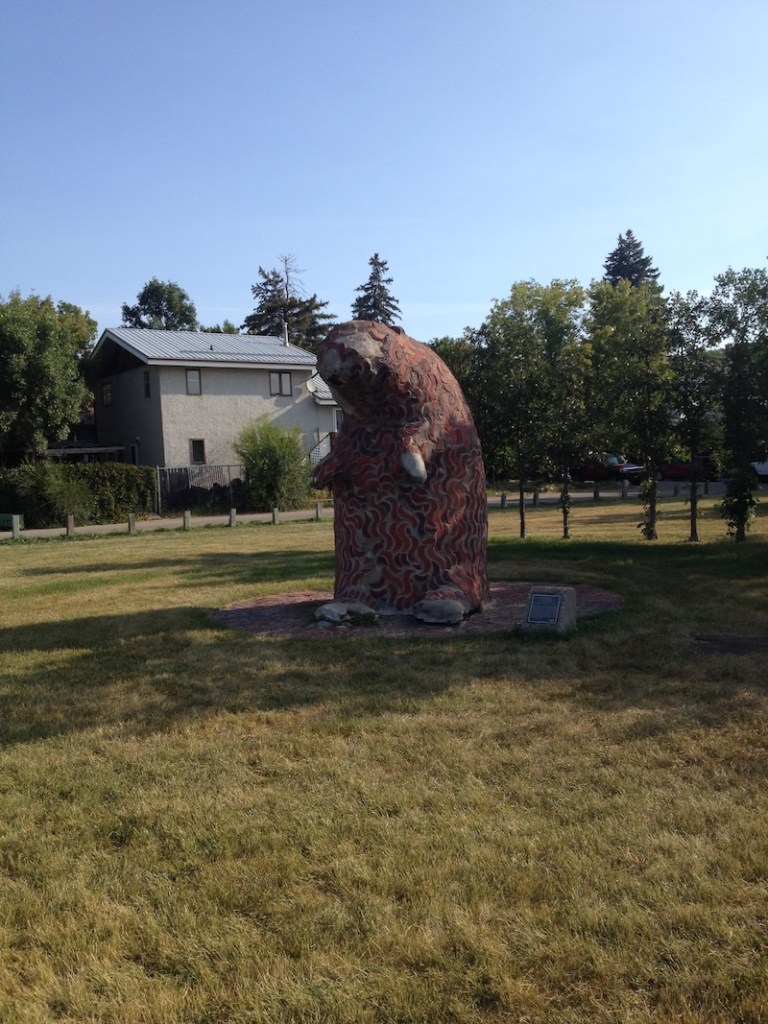 large outdoor statue of animal